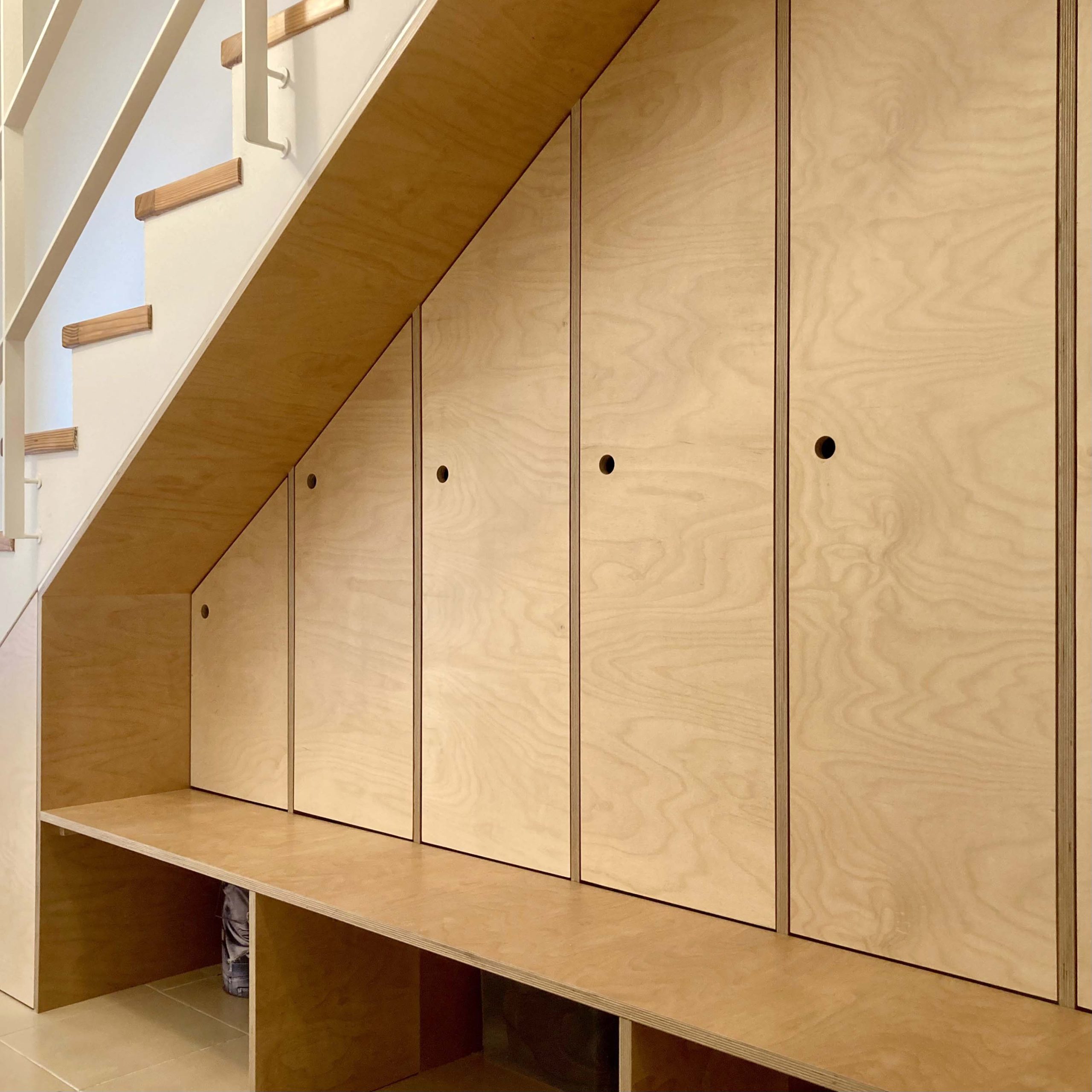 plywood shoe closet